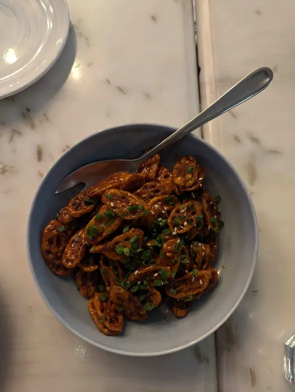 honey chilli lotus stem