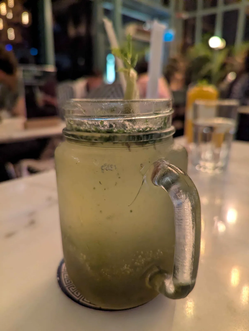 crushed mint and lime